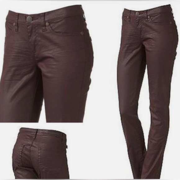 Rock & Republic Denim - Rock & Republic Womens Size 10M Berlin Maroon Red Black Wash Stretch Jeans